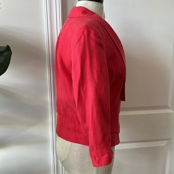 White House, Black market size 6 linen blend blazer coral color - Picture 2 of 14